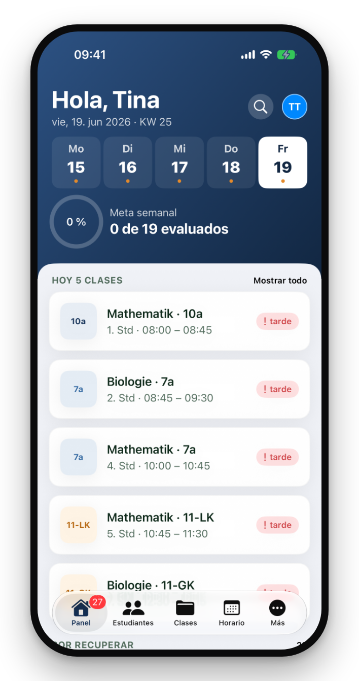 Panel de Swipe'N'Teach en el iPhone (Bild 1 von 2)